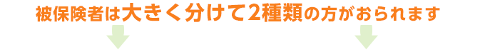 被保険者は大きく分けて2種類の方がおられます